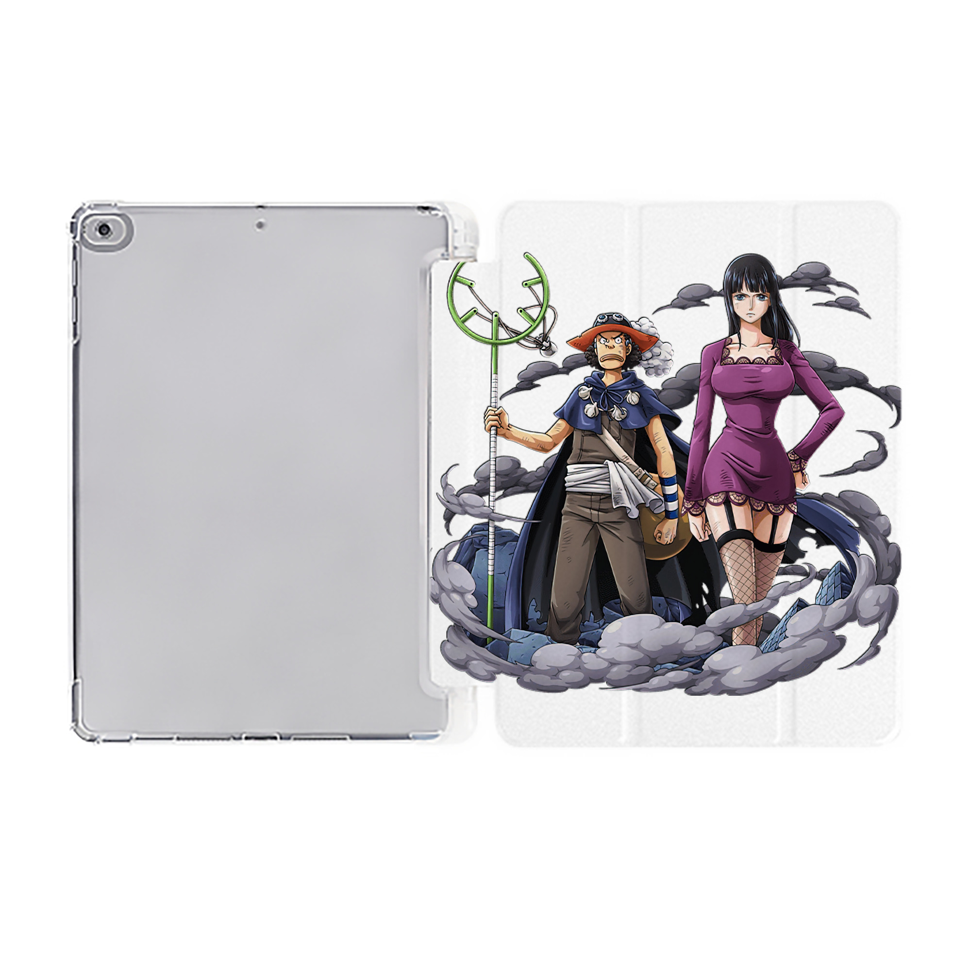 （画像用） ワンピース ニコ・ロビン ONE PIECE Nico Robin IPad ケース ペン収納付き 三つ折りスタンド PUレザー×シリコン 対応機種9.5/10.5/10.9インチ
